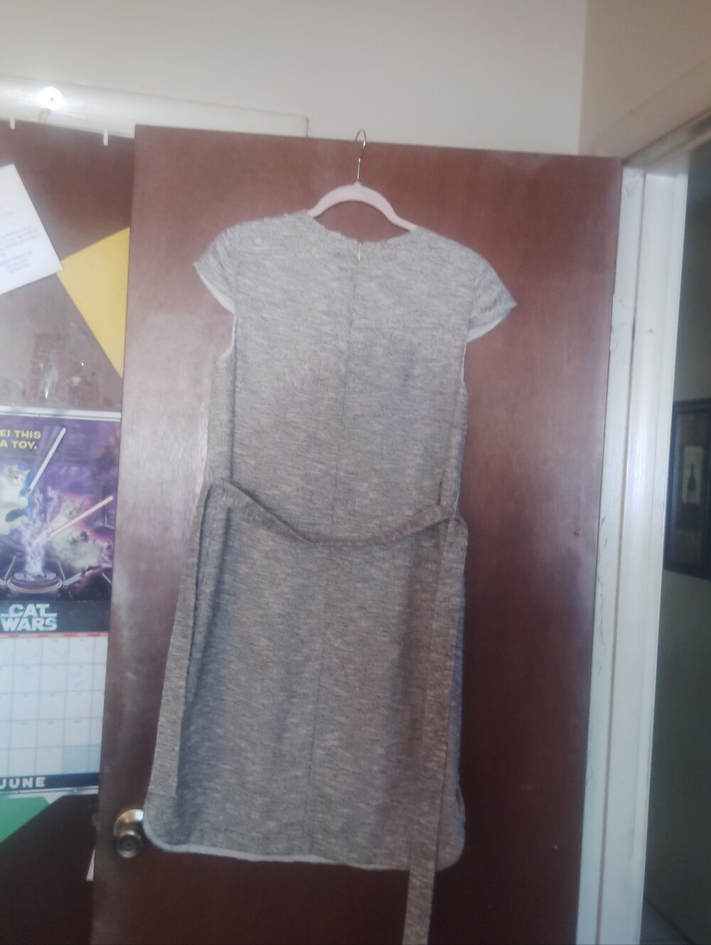 J.CREW Grey Cap Sleeve Tweed Dress - Size 8 - Picture 9 of 11